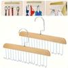 1pc Multi-functional Solid Wood Hanger Hook Women Storage Bra Hanger Home Belt Hanger Durable 8 Hooks Rack Closet Clothes Organizer