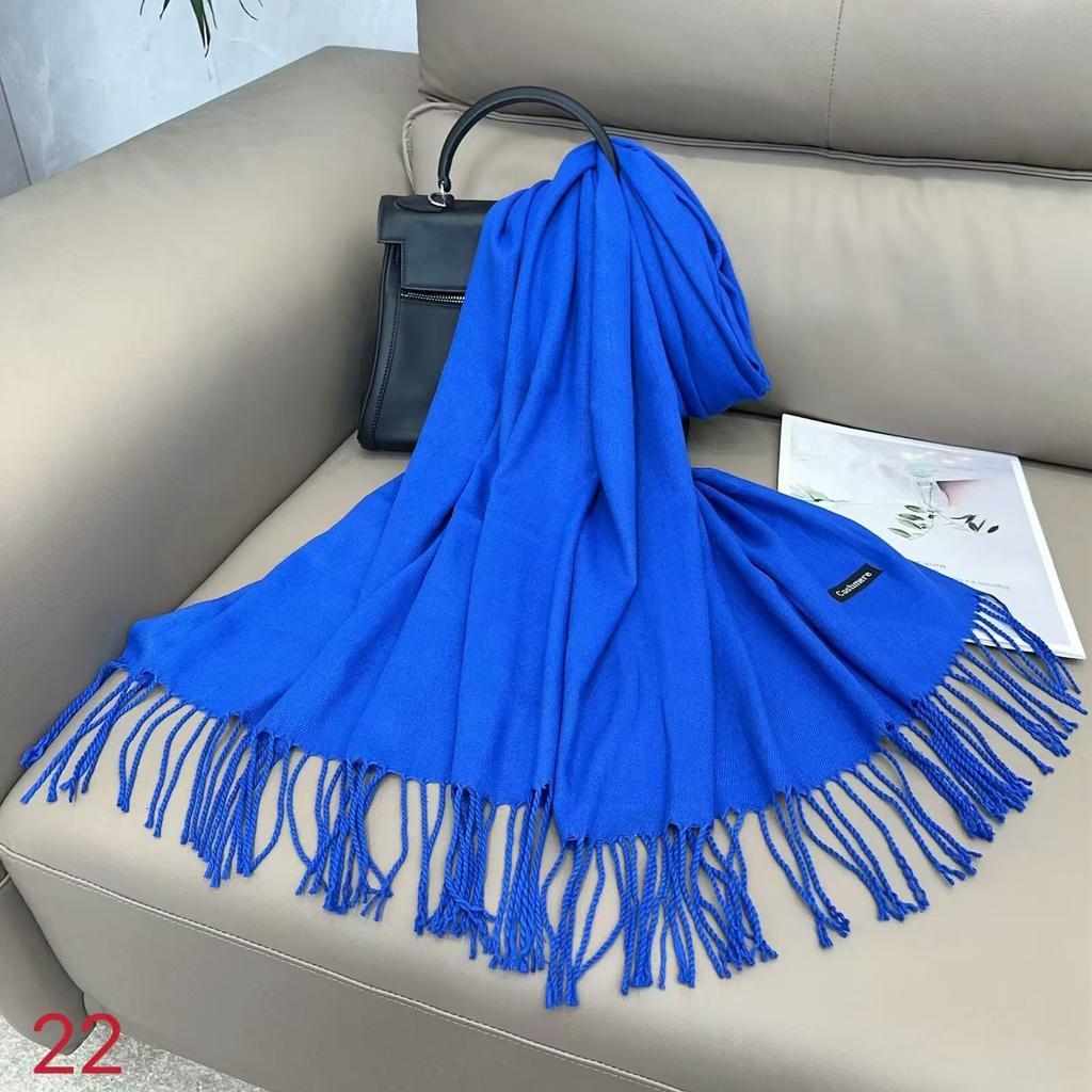 Damen Schal aus einfarbigem Imitationskaschmir, Damen einfarbiger warmer Schal, Stola, Winter Jahresversammlung Geschenk Schal