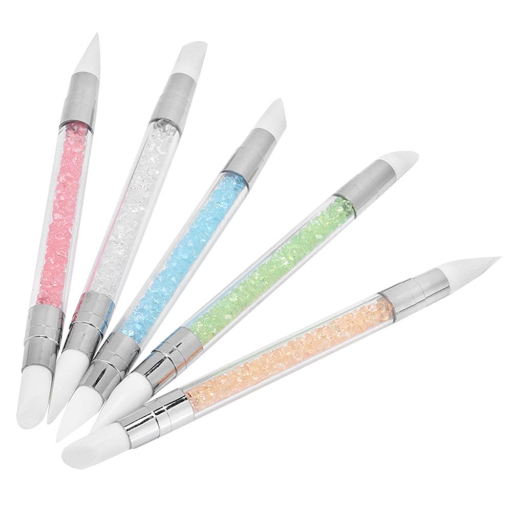 5PCS Dual Tipped Nail Silicone Pen Hollow Carving Manicure Brush Nail Sculpture Pen  Manicure Store