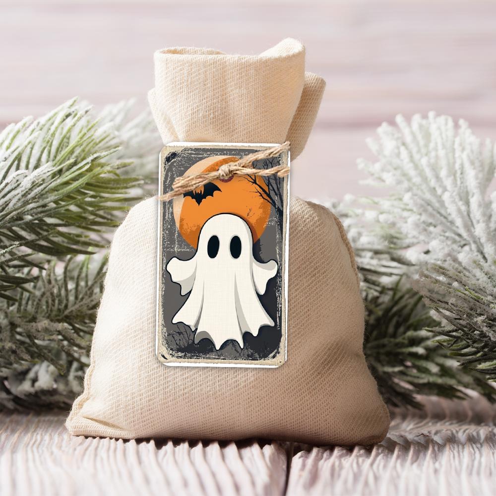 40pcs, Halloween tags, hang tags, gift tags, party decorations, DIY, holiday home decor, party cards, ornaments, jute rope