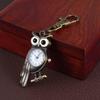 Vintage Noble Owl with Diamond Keychain Watch Hanging Watch Quartz Watch Men's and Women's Creative Gift Keychain Watch