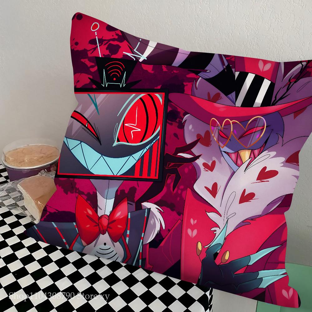 Anime H-Hazbin H-Hotels Pillow Case Square Pillow Bedroom Sofa Leisure Comfort Cushion Car Living Room Home Decoration