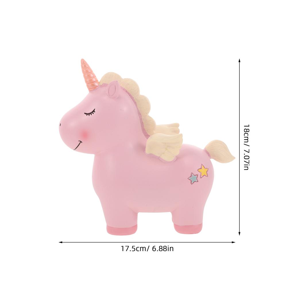 Unicorn Piggy Bank Pink Small Size Money Box for Kids Girls Toy Savings Storage Container Cartoon Decor 0362 Premium