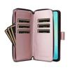 For Samsung Galaxy A07 4G Case 9 Card Slots Zipper Pocket PU Leather Phone Cover with Wrist Strap