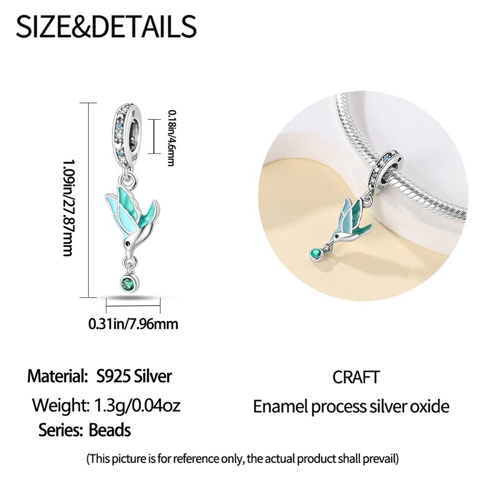 Authentic copper Charm Bead Charms Luxury Blue Bird Pendant Bead Charms Compatible With Bracelets Diy Women Making Delicate Gift Jewellery