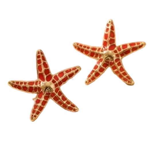 1 Paio di Orecchini a Stella Marina da Donna, Orecchini a Bottone Stella Marina Boho Beach, Accessori Gioielli a Tema Estate per Vacanze