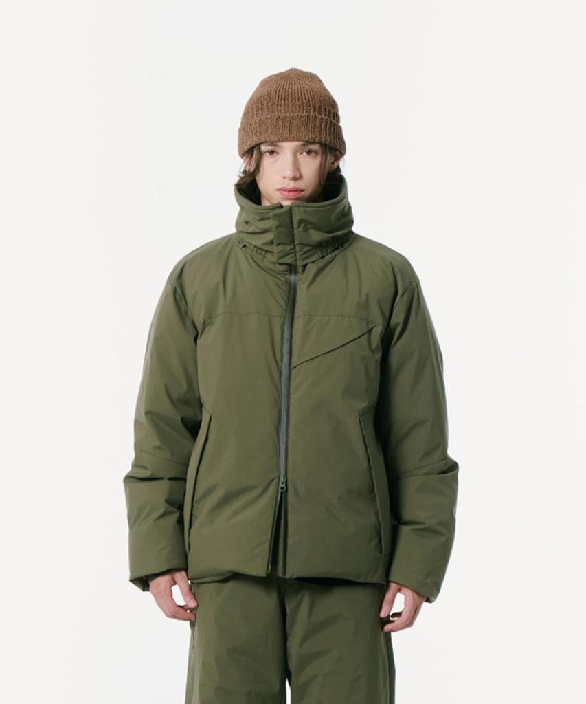 Milacode Flap Detail Padding Jacket (3M Featherless Semi Over Fit) (Green)