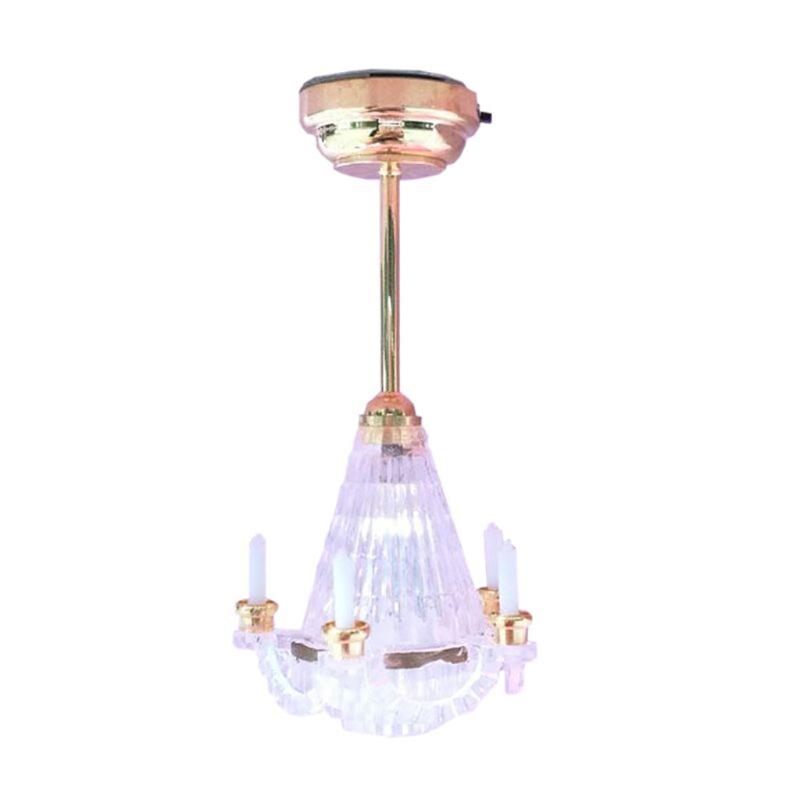 

Sand Table Miniature Chandelier Model Ceiling Lamp with Light Up LED for Girls Pretend for Play Role-Play for Doll House 1