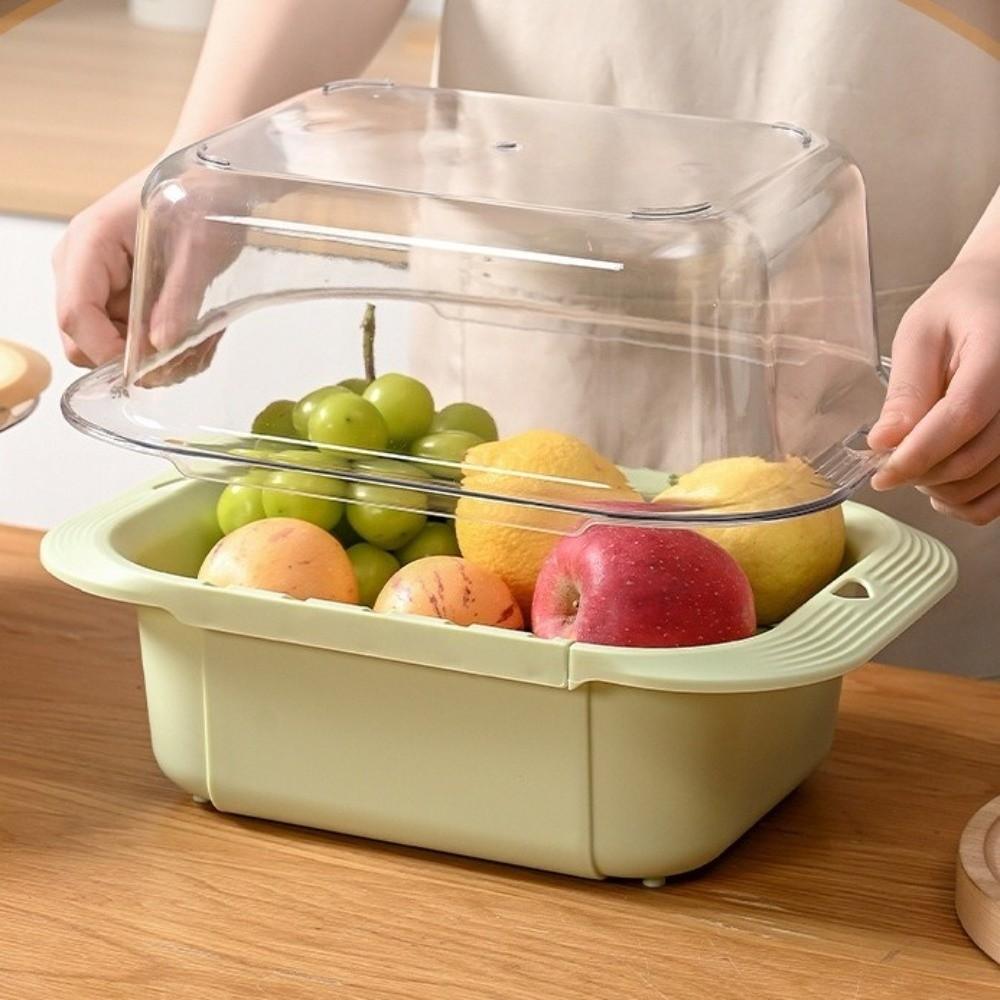 Retractable Fruits Cleaning Basket Large Capacity Vegetable Washing Basin  Vegetable Washing