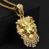 Men Fashion Diamante Lion Head Shape Necklace