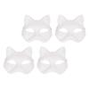 10 STÜCKE Katze Therian Gesichtsmaske Papier DIY Handbemalt Blanko Tier Katze Halbgesichtsmaske mit Fell und Augennetz für Cosplay Party