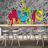 Musical Large Wall Mural Graffiti Wallpaper Abstract Art Graffiti Wall Mural for Kids Room Nursery Bedroom Home Decor Poster Wallpaper