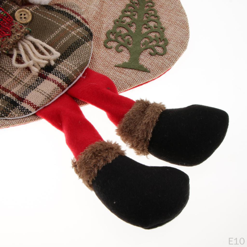 Santa Claus Snowman Elk Bottom Plaid Candy Bag Decoration