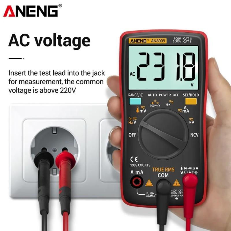 ANENG AN8008/AN8009 Mini Digital Multimeter Rm 409b Double Fuse Auto-range Medidor EléctricoTrue-RMS Transistor Capacitor Teste