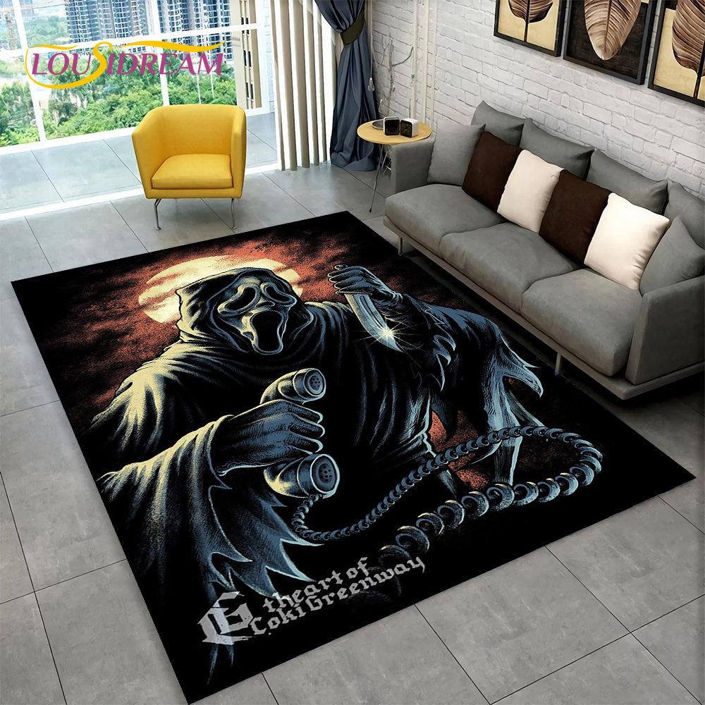 Horrorfilm-Charakter Chucky Saw Cartoon-Teppich, Teppich für Wohnzimmer, Schlafzimmer, Sofa, Fußmatte, Dekoration, rutschfeste Bodenmatte