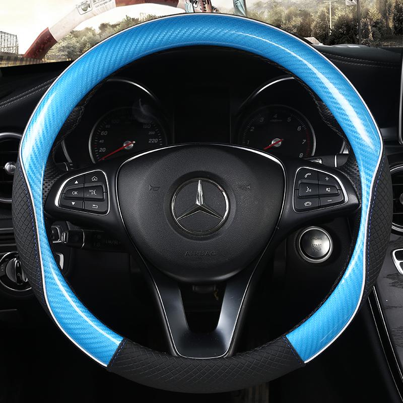 Carbon Fibre+Leather Car Steering Wheel Cover For VW GOLF 7 2015 POLO JATTA Passat Tiguan For Nissan Qashqai J11 X-trail T32