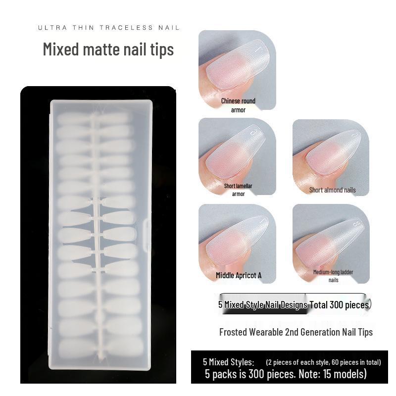 Ultra-Thin Seamless Matte Nail Extensions - 300 Wearable Full/Half Cover Stickers