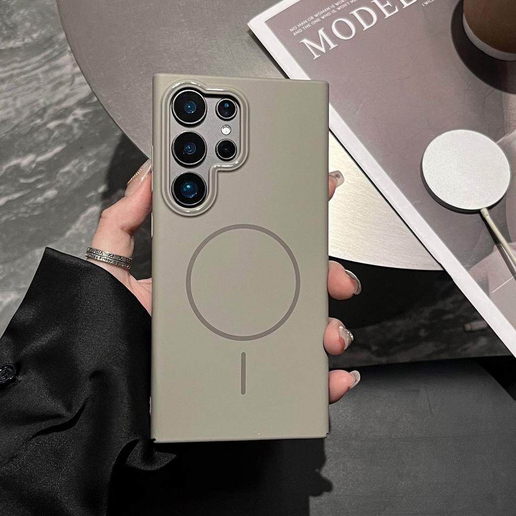 New Model Suitable for Samsung S25ultra Thin Ring Magnetic Suction Phone Case S23U Skin Skin Scrub Anti Fall A56 Protective Case