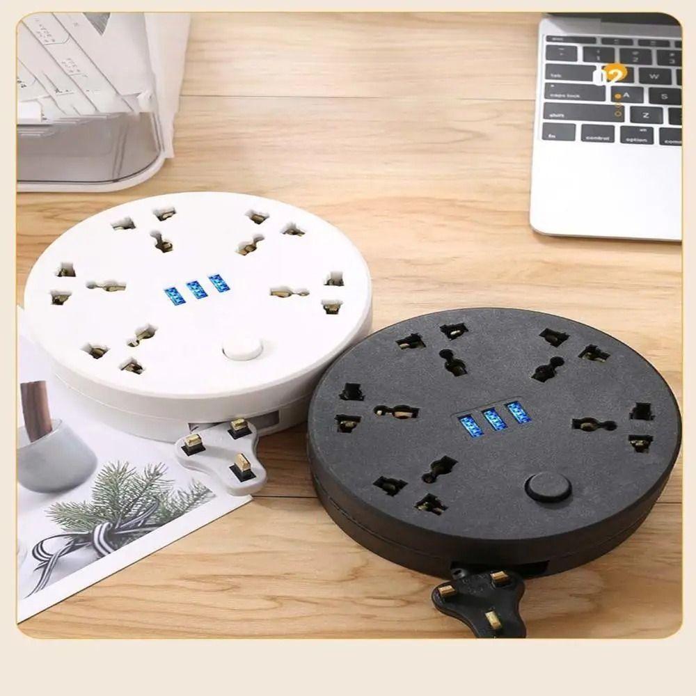 Circular Multi Outlet Power Strip Socket Socket Adapter with Long Cable Travel Essentials