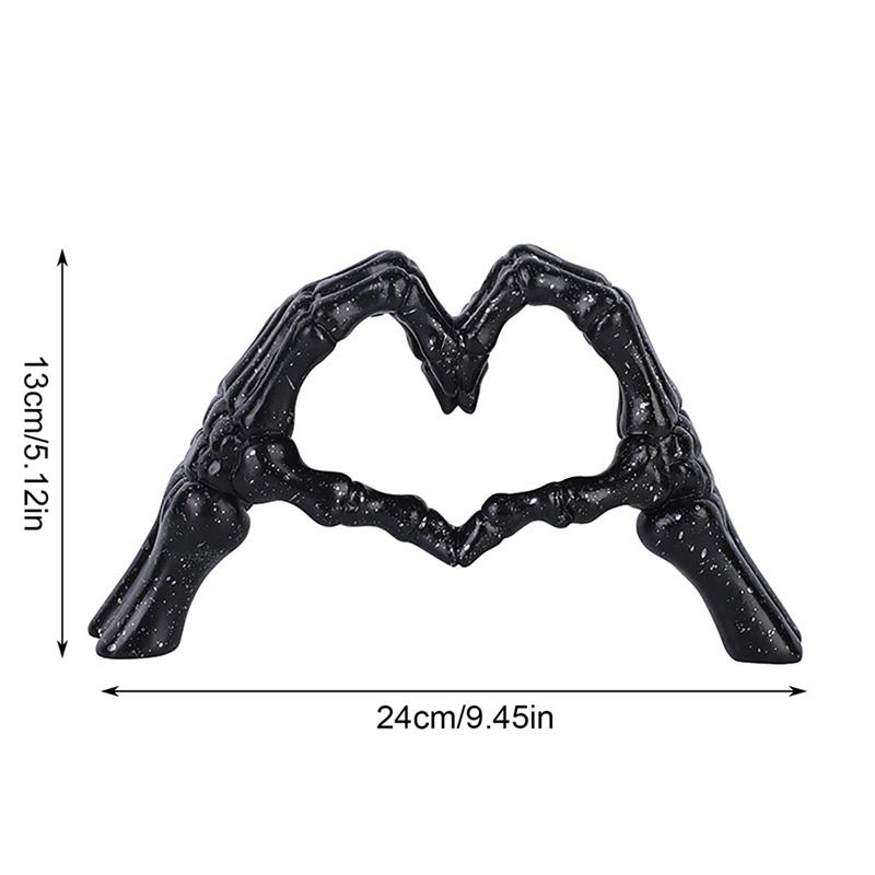 Creative Heart Shaped Hand Statue Bookshelf Coffe Table Decor Halloween Skull Statue Art Sculpture Personalized Home Decor