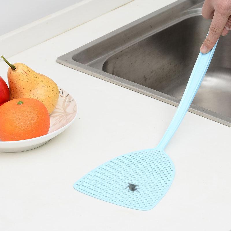 Large Long Plastic Fly Swatter Heavy Duty Hand Operated Bug Insect Killer Flexible Thick Handle For Kitchen Living Room