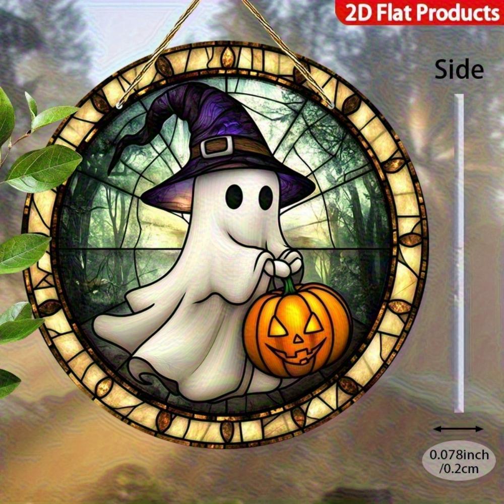 2D Flat Halloween Acrylic Decorative Sign - Hanging Decorations, Perfect for Family, Porch, Garden - Halloween, Christmas, Stay Gifts