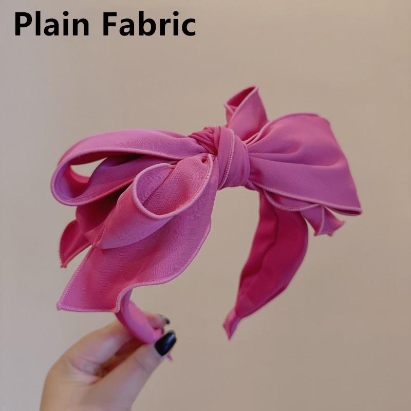 Multi Layered Big Bow Knot Headbands for Women Daily Party Headpiece Solid Crepe Cloth Adult Shopping Holiday Hairbands