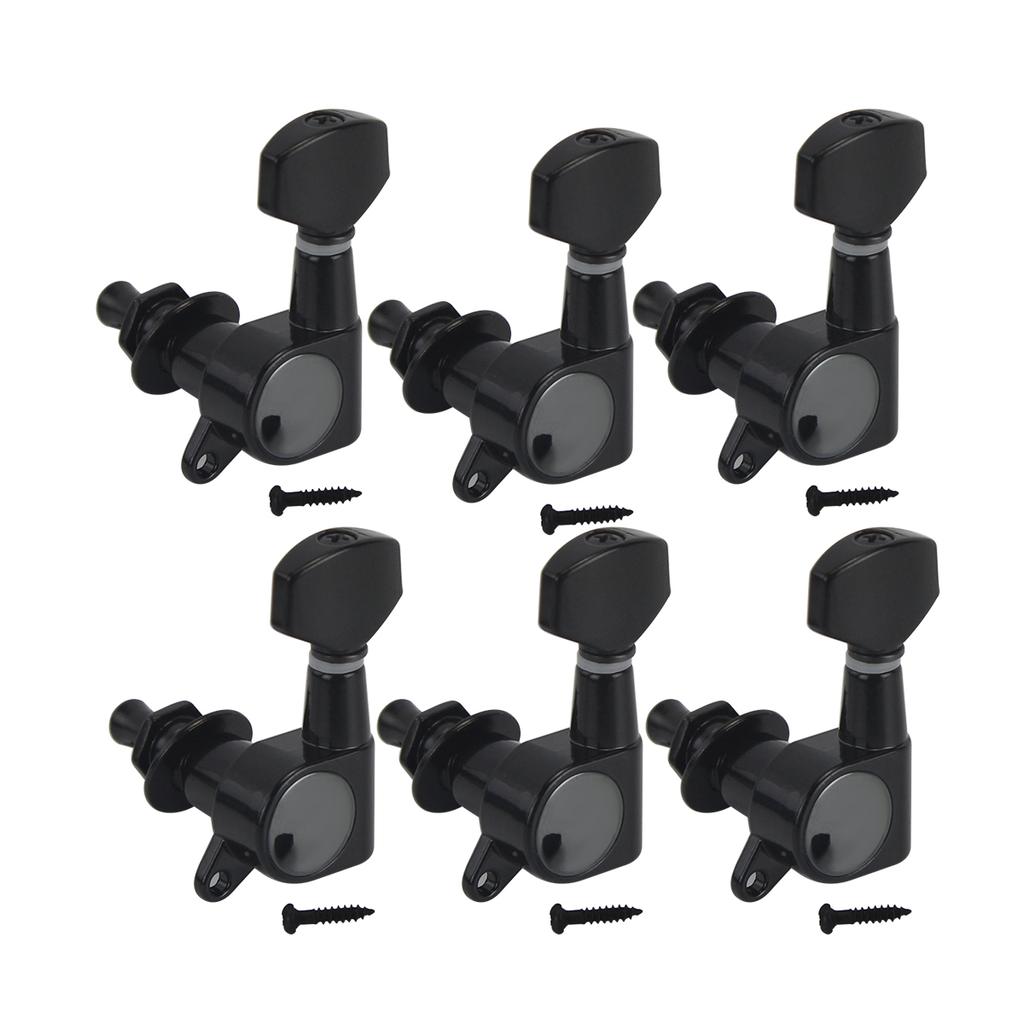 FLEOR 6PCS Electric Guitar String Tuning Keys Pegs Tuners Machine Heads 6R /6L Small Button