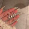 Sweet Signal~ Silver Needle Zircon Bow Fringed Earrings Exquisite Elegance Earrings Daily Versatile Earrings