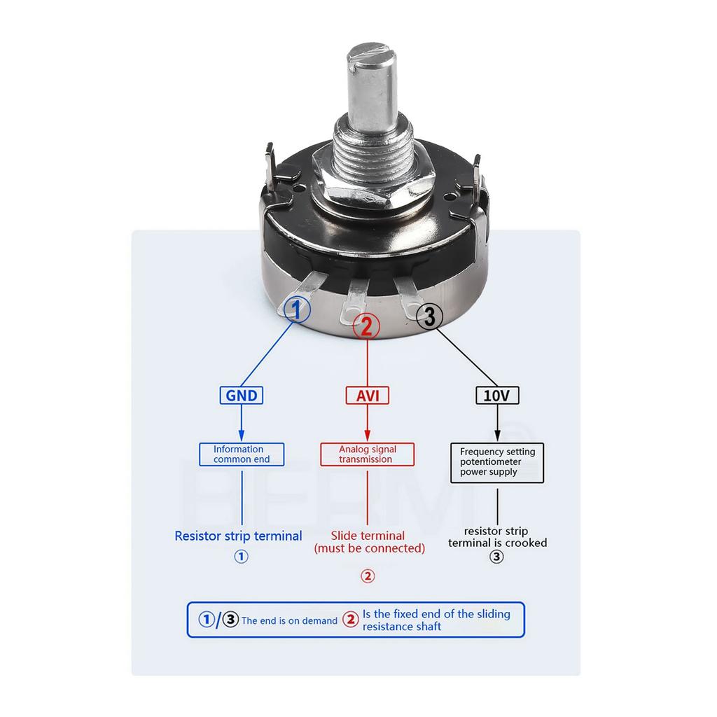 WTH118-2W 10K Ohm Round Shaft Carbon Linear Variable Potentiometer W Dial Knob