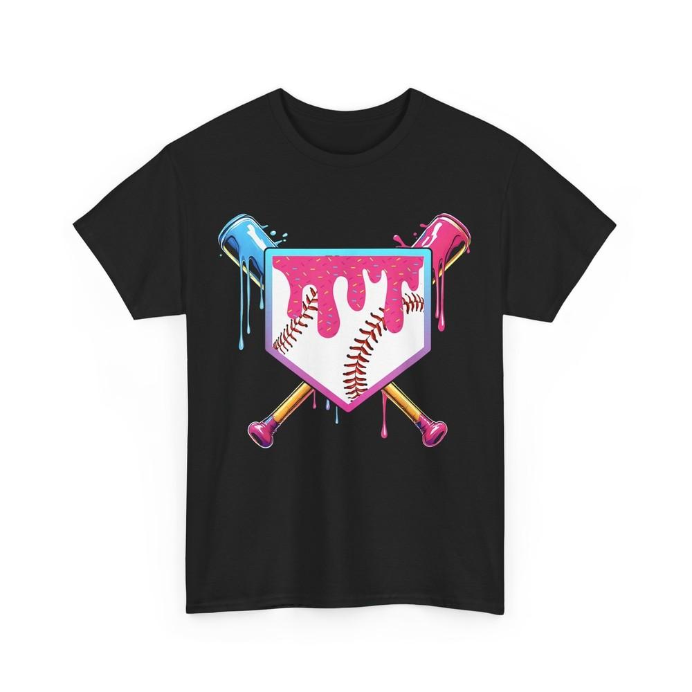 Baseball T-shirt, Baseball Bats Ice Cream Sports Lovers Women Men T-shirt