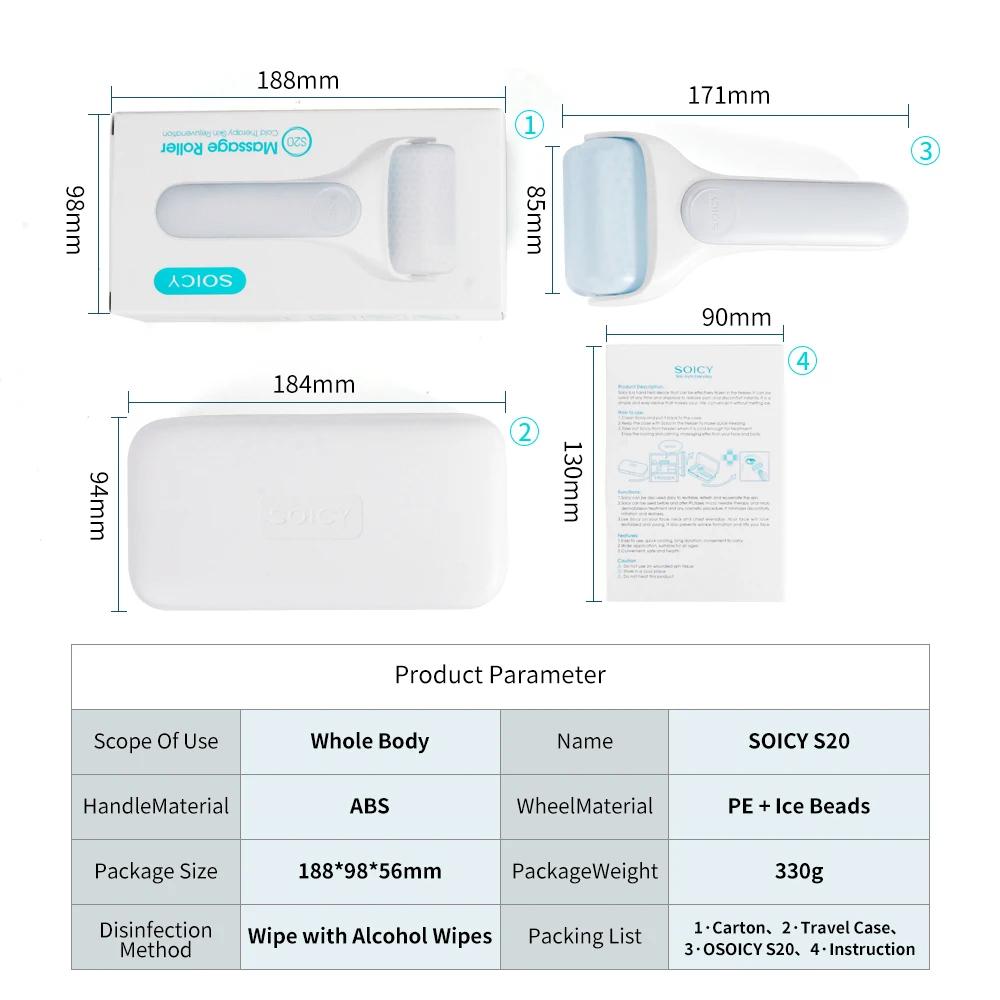 Rolă de gheață Role de masaj la rece pentru masaj facial și corporal Ochi Depuff Eliberarea durerii cu husă de călătorie Masaj facial pentru îngrijirea pielii