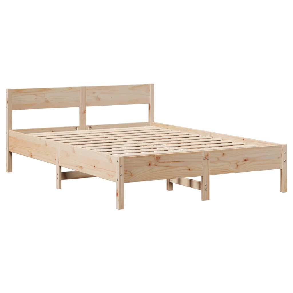 Solid Wood Bed Without Mattress 150 X 200 Cm Pine Wood