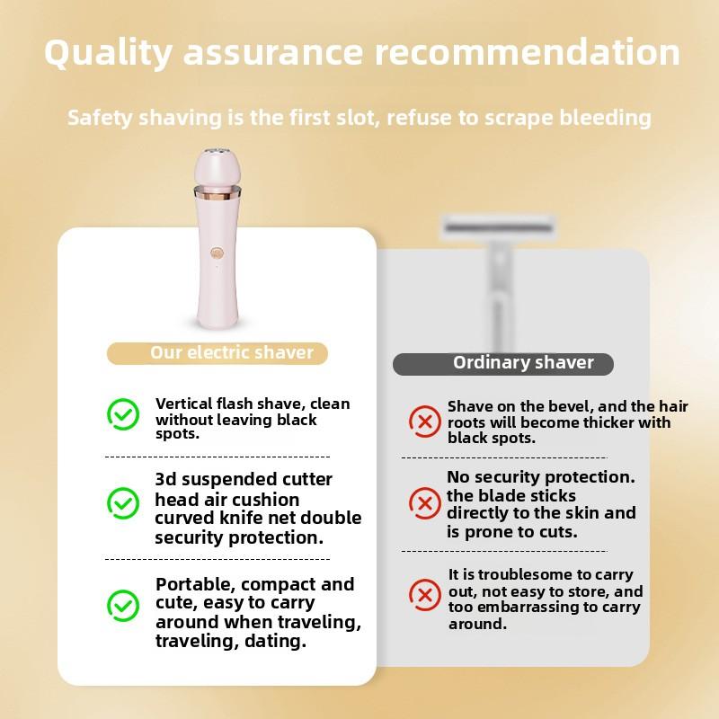 Kabelloses Laden Rasierapparat Doppelkopf Tragbar Mini Privat Schamhaare Elektrischer Rasierer Damen Haarentfernungsmaschine