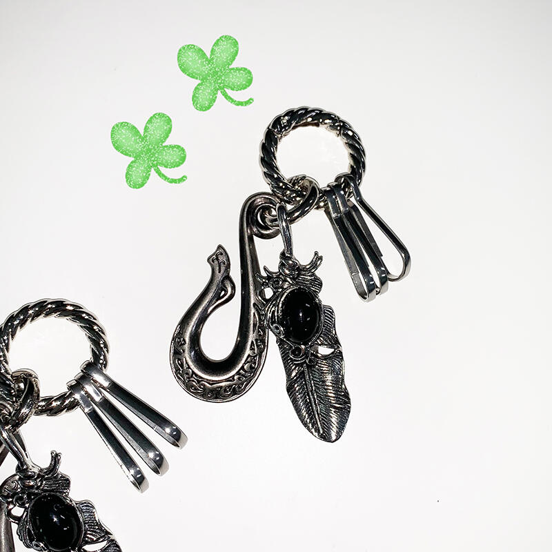 Silver Keyring Keychain Pants Bag Layered AA-136 Jiki Silver