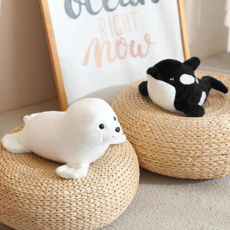28Cm Kawaii Killer Whale Dolphin Shark Seal Doll Plush Toy Stuffed Small Ocean Animal Plushie Companion Gift