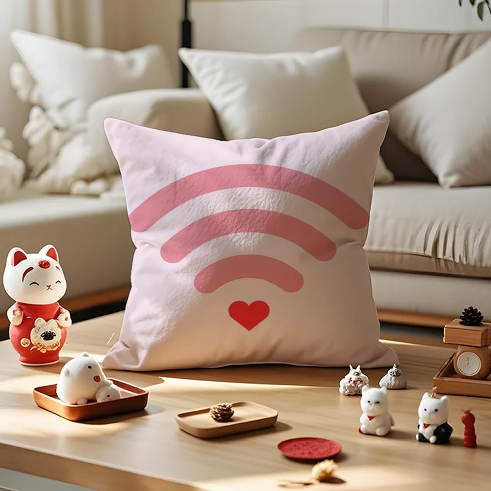 Signals of Love Kussensloop Zijdezacht Kort Pluche met Onzichtbare Rits Stofdichte Bankkussenhoes voor Huisdecoratie