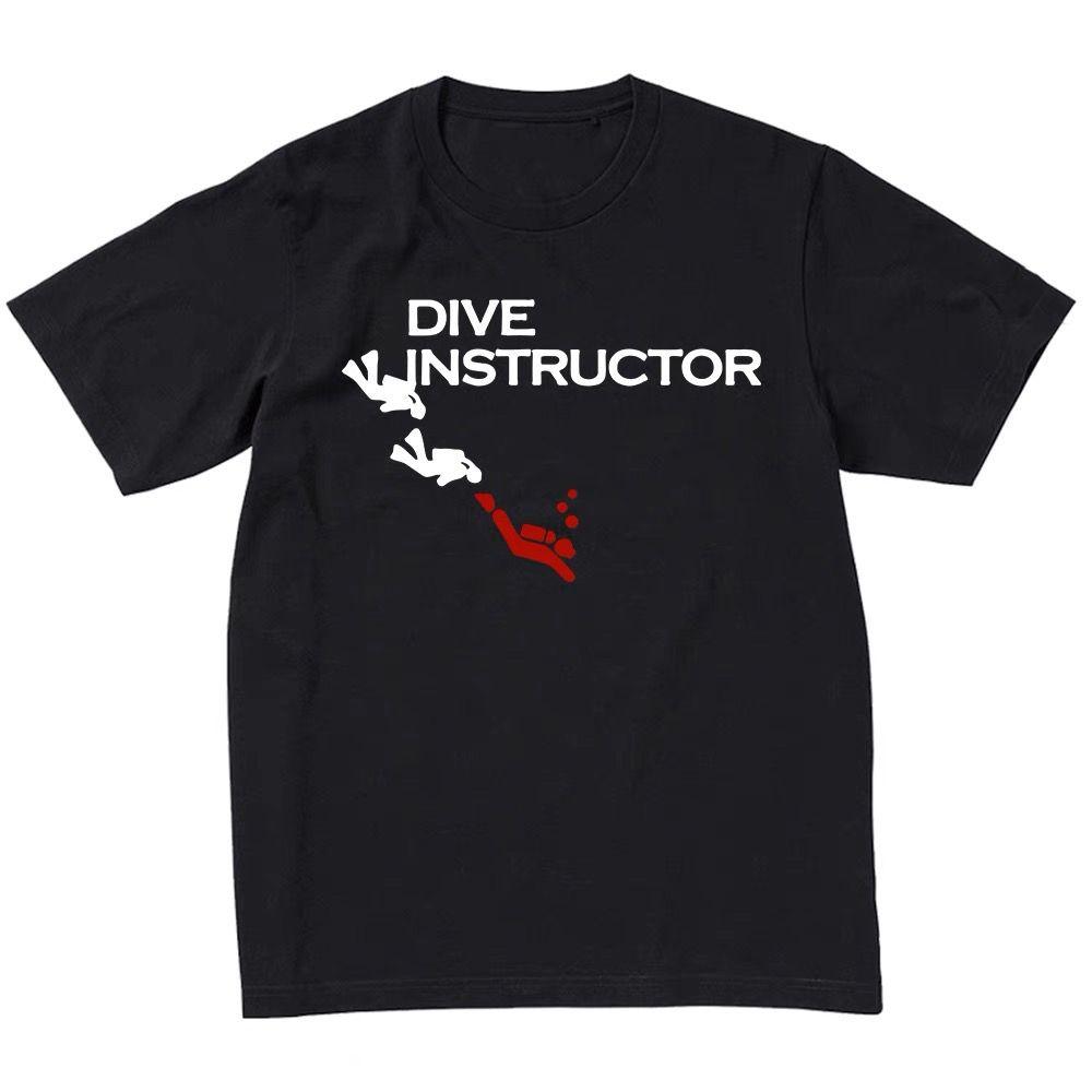 

Creative SUMMER Pure Cotton Sweatabsorbing Men s Short Sleeves Scuba Dive Dive Instructor Diving Instructor Print Top 4XL