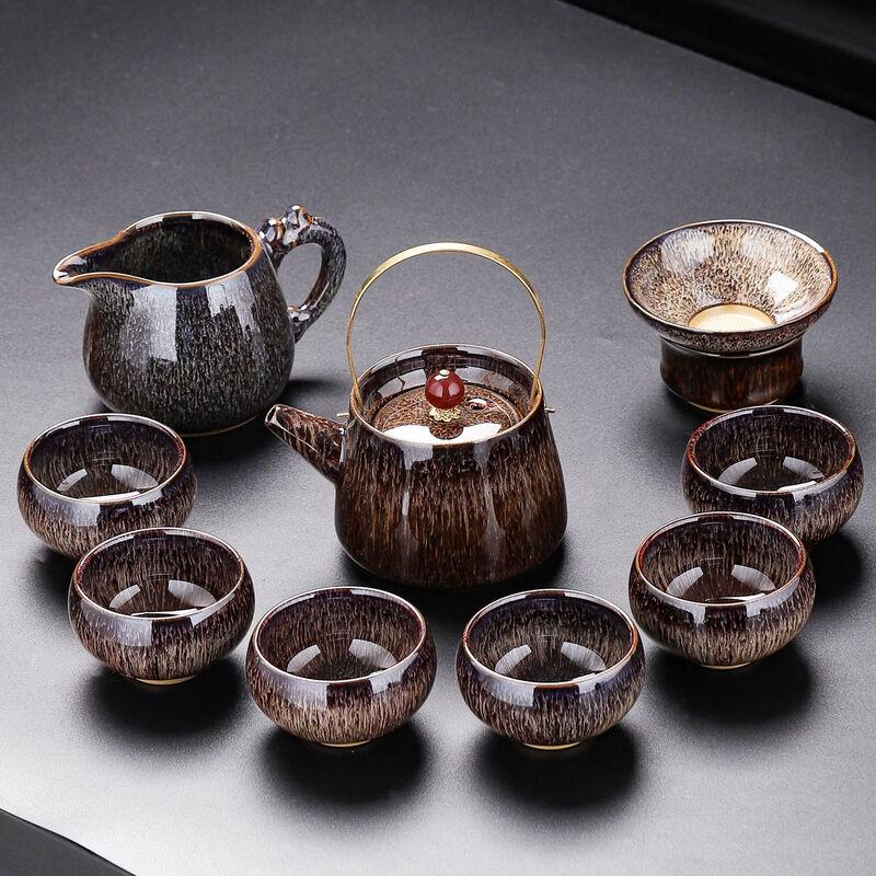 Chaxun Jun Kiln Flambé Glaze Ceramic Teaware Set