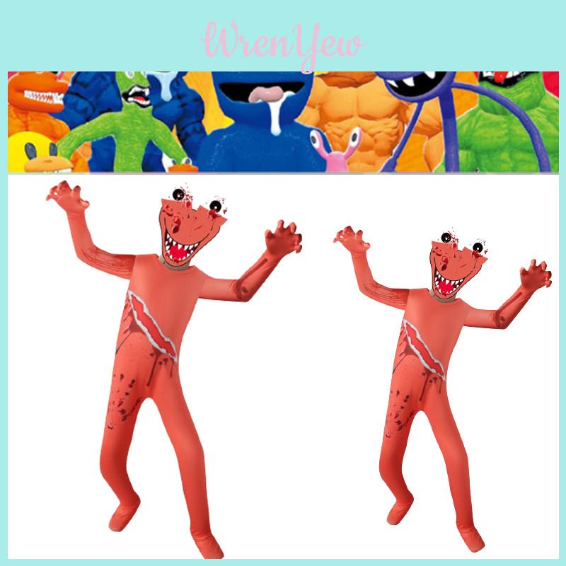 Unisex Roblox Rainbow Friends Halloween Cosplay Costume Jumpsuit With Mask For Kids