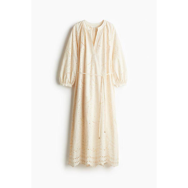 

HM Women s clothing dress 2 0205 Summer New Hollow Embroidered Lace-up Dress 1274293