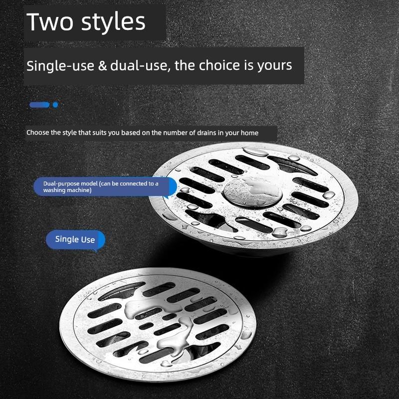 Stainless Steel Bathroom Hotel Engineering Deodorizing Filter Floor Drain round Washing Machine Sewer Bathroom Odor Preventer Insect-Proof