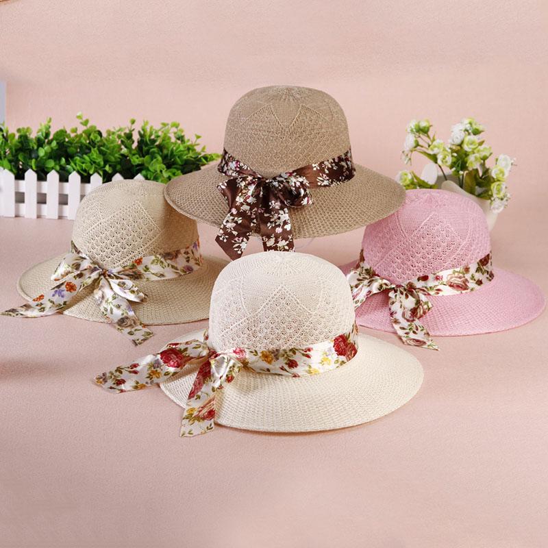 Women Sunscreen Big Brim Straw Hats Summer Foldable Panama Hat Girl Outdoor Beach Visor Sun Cap Female Portable Travel Caps