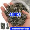 M5*16 Self Tapping Screws U Clamps Kit Universal Auto Engine Undertray Guard Fender Bumper Trim Retainer Metal Fastener Clip