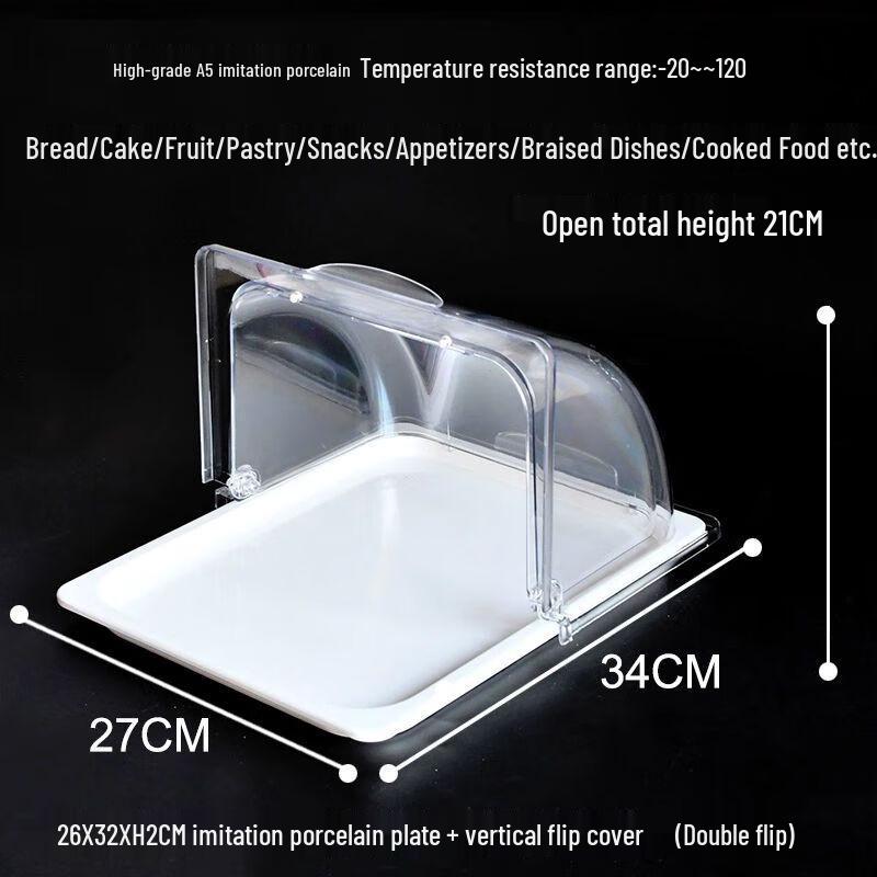 Clear Food Display Tray with Flip Lid