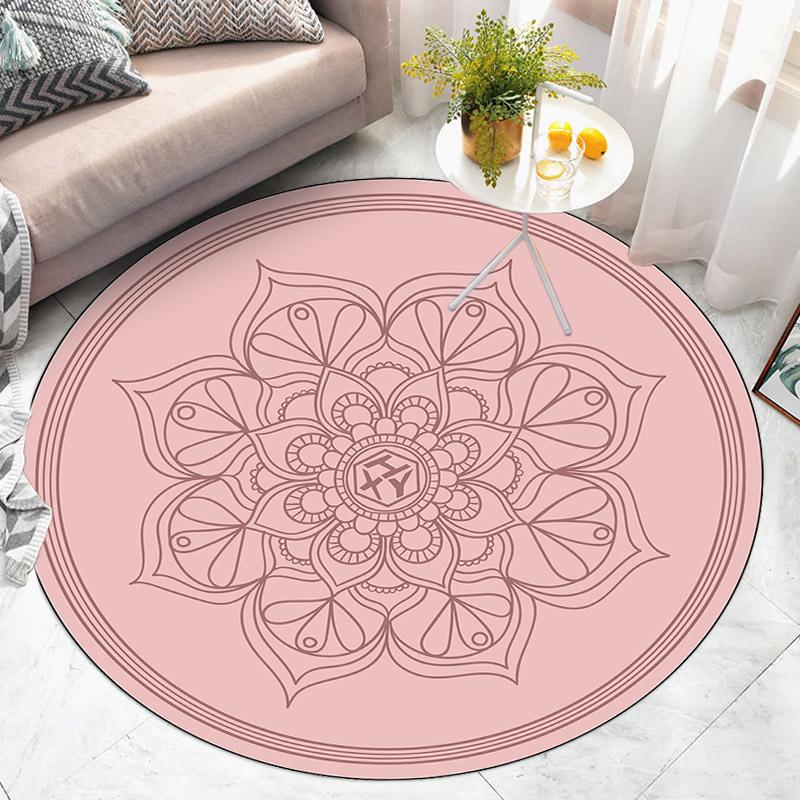 Round Carpet Home Decoration Simple Style Living Room Bedroom Mat Anti-slip Mat Yoga Mat Door Mat