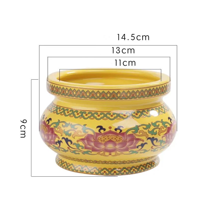 Chinese Traditional Ceramic Incense Burner Ornaments Guanyin Worship Incense Burner Decoration Feng Shui Buddha Hall Supplies