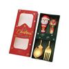 Christmas Dinnerware Stainless Steel With Luxury Gift Box Tableware Dessert Fork Coffee Spoon Santa Cutlery For Christmas