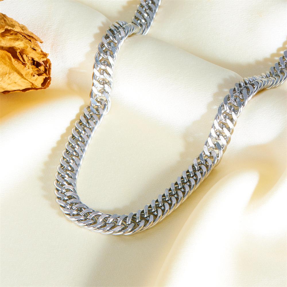 

Нишевый стиль нержавеющая сталь двухсторонняя шлифовальная цепь 60 см ожерелье холодная личность антикварная толстая цепь ключичная цепь личность