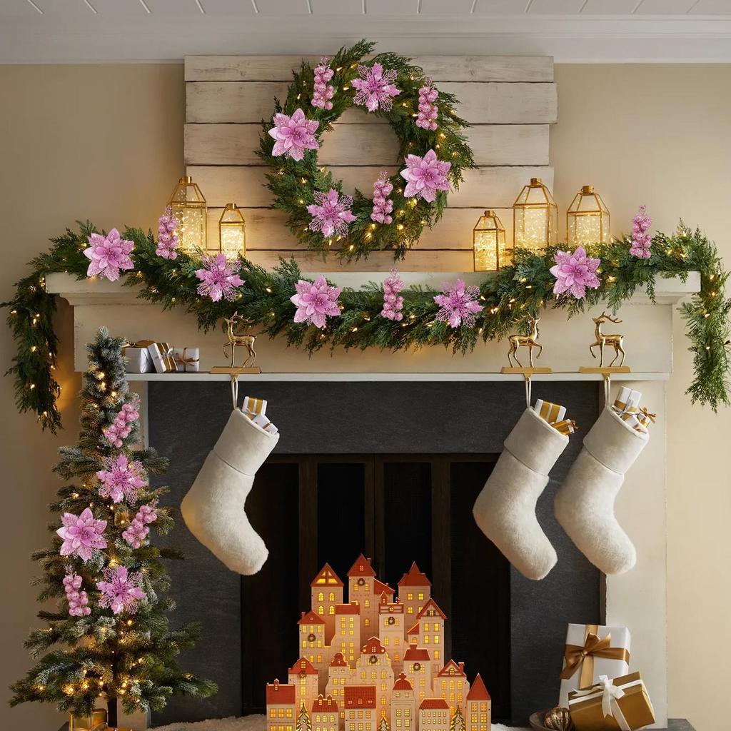 Christmas Flowers Artificial Festive Decoration Christmas Decoration Branches For Interior Designers Apartment Wreaths Garlands